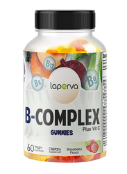 Laperva B-Complex Plus Vit C Strawberry Flavour Dietary Supplement, 60 Veggie Gummies