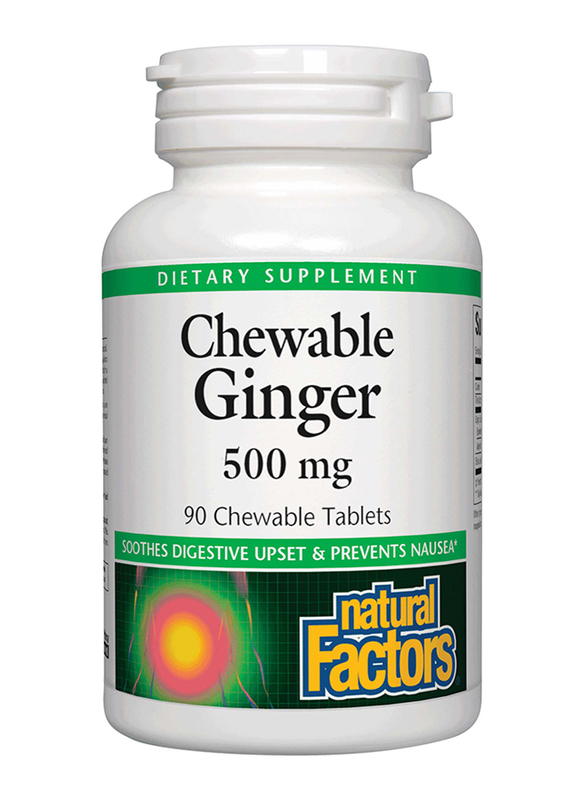 Natural Factors Chewable Ginger Dietary Supplement, 500mg, 90 Tablets