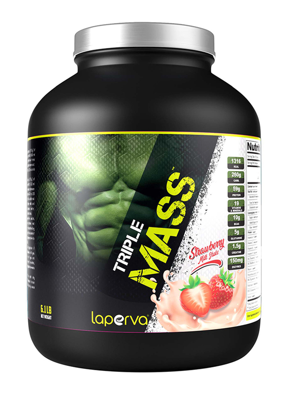 Laperva Triple Mass Gainer, 2.72Kg, Strawberry Milkshake