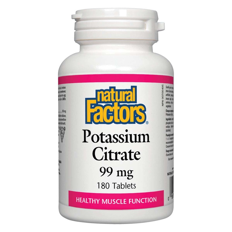 Natural Factors Potassium Citrate Tablets, 99mg, 90 Tablets