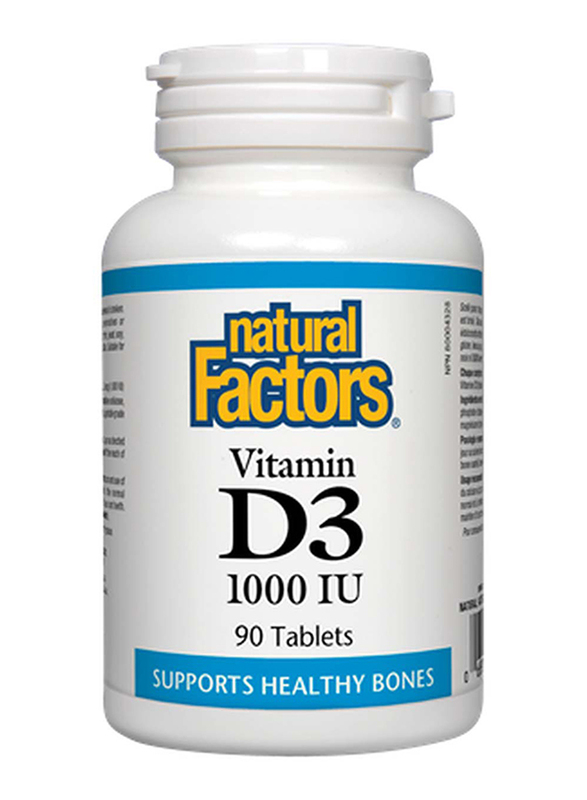 Natural Factors Vitamin D3 Tablets, 1000 IU, 90 Tablets