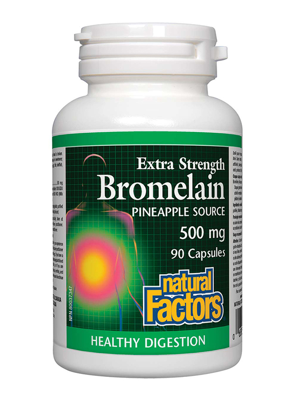 Natural Factors Bromelain Pineapple Source Healthy Digestion, 500mg, 90 Capsules