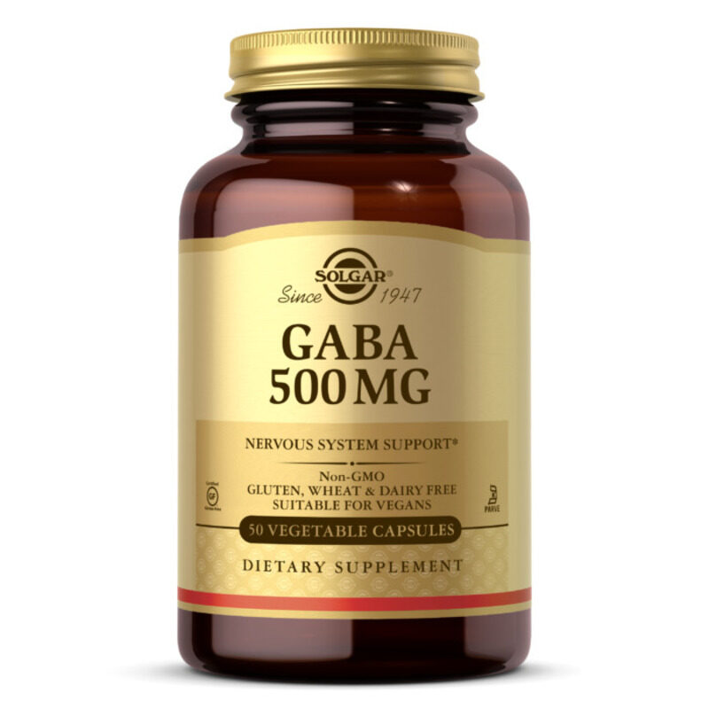 

Solgar Gaba, 500 mg, 50 Vegetable Capsules