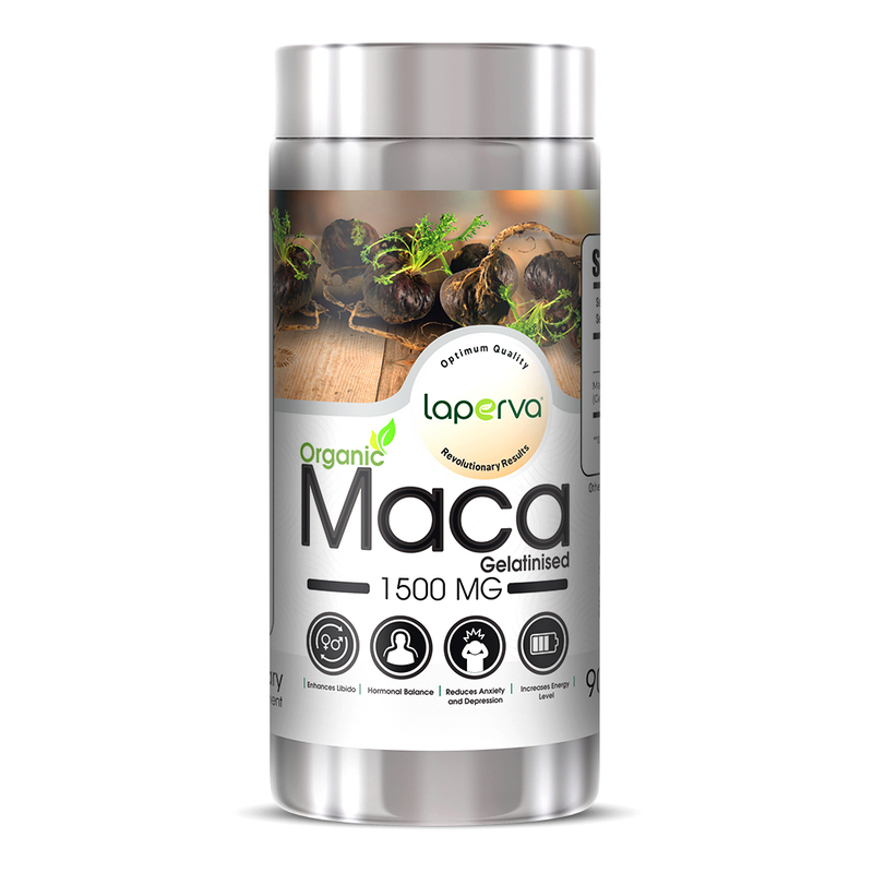 Laperva Organic Maca Dietary Supplement, 1500mg, 90 Veggie Capsules