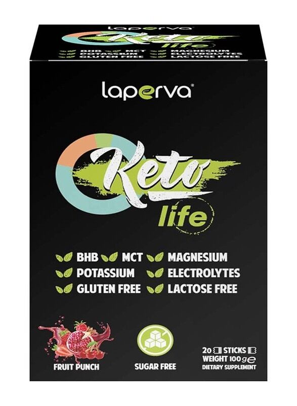 

Laperva Keto Life Electrolytes Drink, 20 Sticks, Fruit Punch