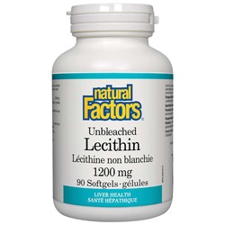 Natural Factors Unbleached Lecithin, 90 Softgels, 1200 mg