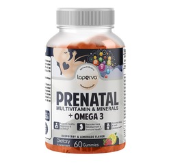 Laperva Prenatal Multivitamin & Minerals + Omega 3, Raspberry Lemonade, 60 Gummies