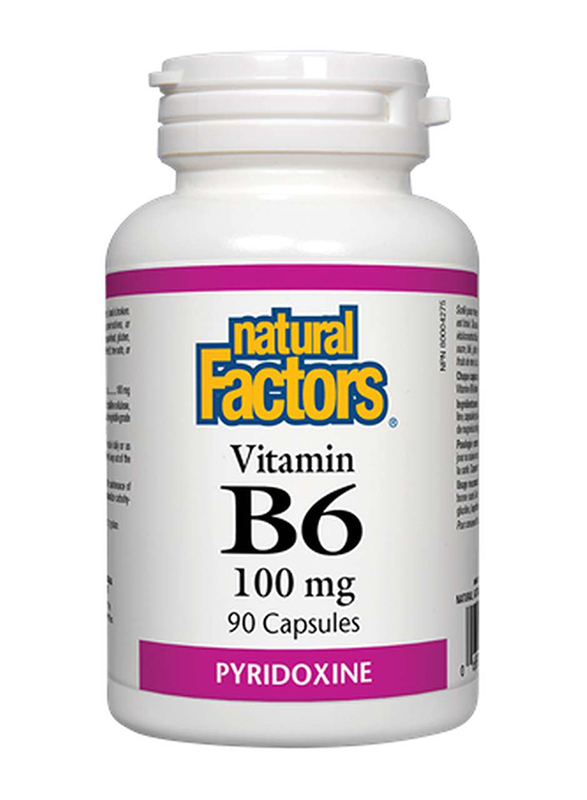 Natural Factors Pyridoxine Vitamin B6, 100mg, 90 Capsules