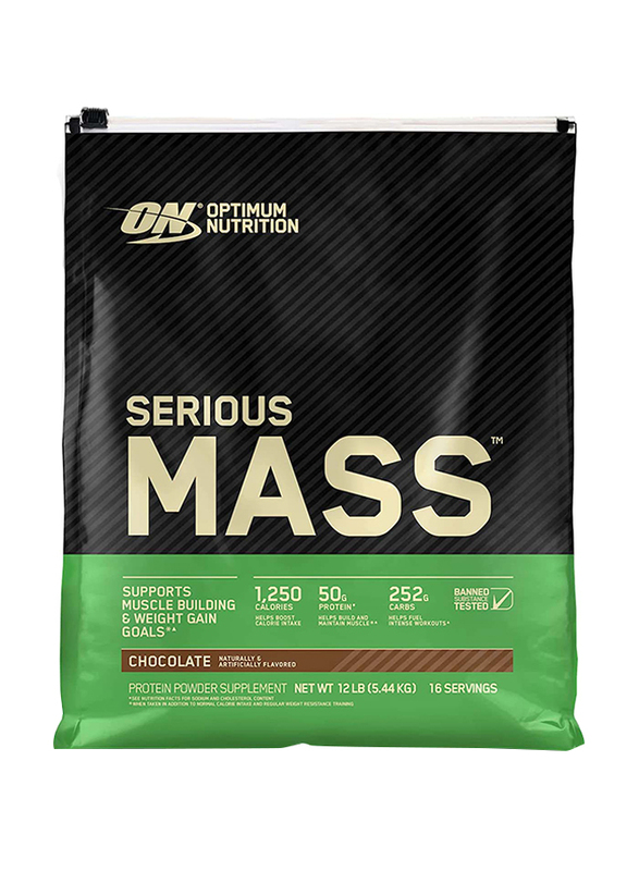 Optimum Nutrition Serious Mass Protein Powder, 5.44Kg, Chocolate
