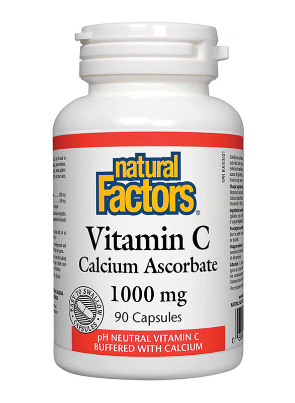 Natural Factors Vitamin C Calcium Ascorbate, 1000mg, 90 Capsules