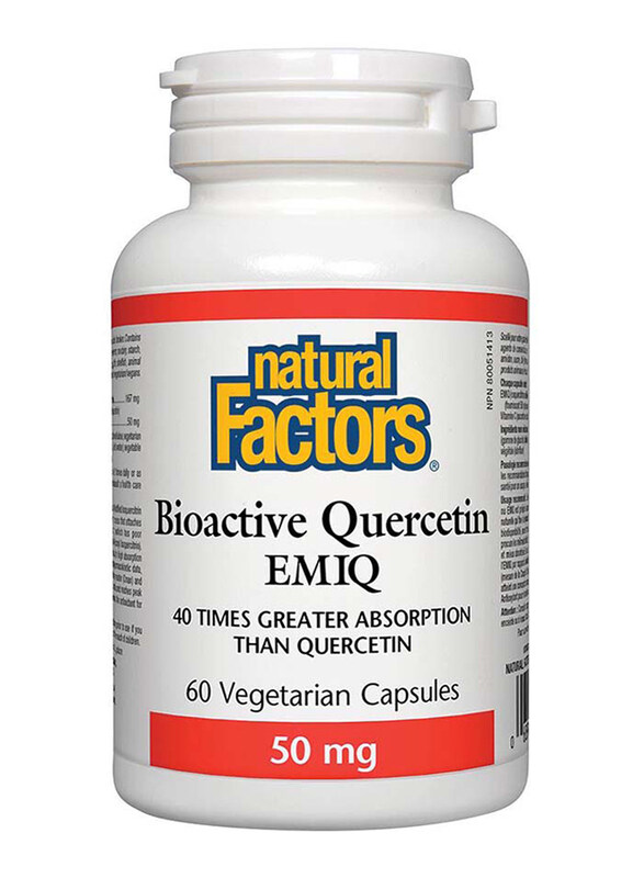 

Natural Factors Bioactive Quercetin EMIQ Dietary Supplement, 50mg, 60 Vegetarian Capsules