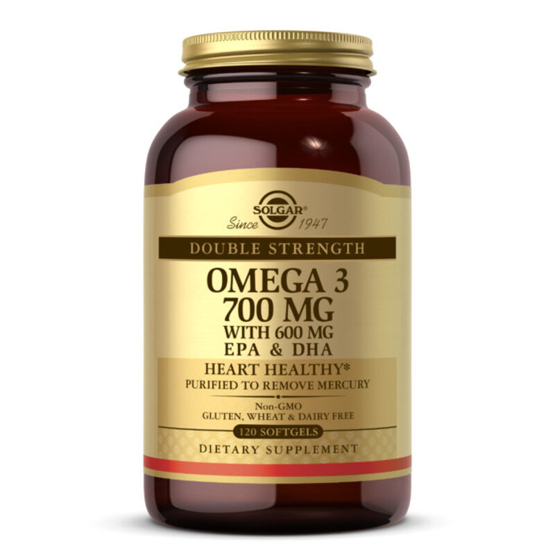 

Solgar Double Strength Omega-3, 120 Softgels, 700 mg