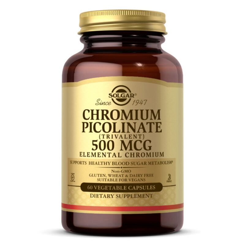 

Solgar Chromium Picolinate, 500 mcg, 60 Vegetable Capsules