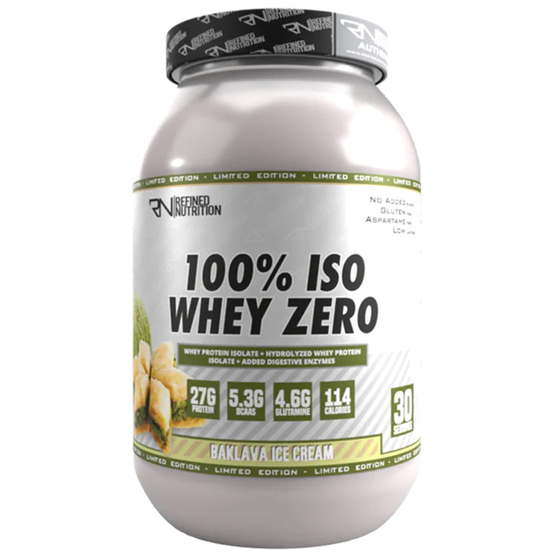 Refined Nutrition 100% Whey Isolate Zero, Baklava Ice Cream, 908 Gm