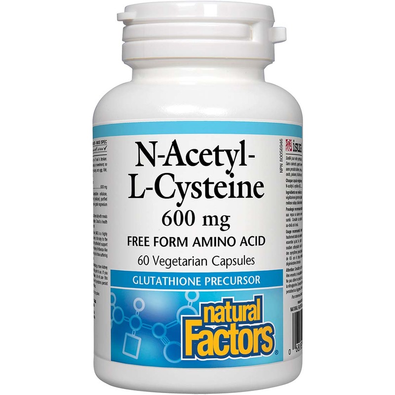 Natural Factors N-Acetyl L-Cysteine Veggie Capsules, 600mg, 60 Capsules