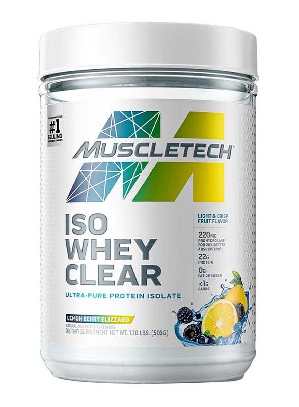 

Muscletech Iso Whey Clear Protein Powder, 503gm, Lemon Berry Blizzard
