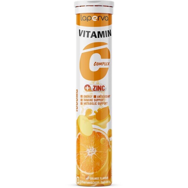 Laperva Orange Flavour Vitamin C Complex Plus Zinc, 20 Effervescent Tablets