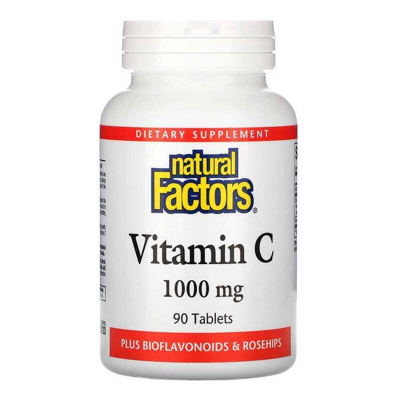 

Natural Factors Vitamin C Plus Bioflavonoids & Rosehips, 1000 mg, 90 Tablets