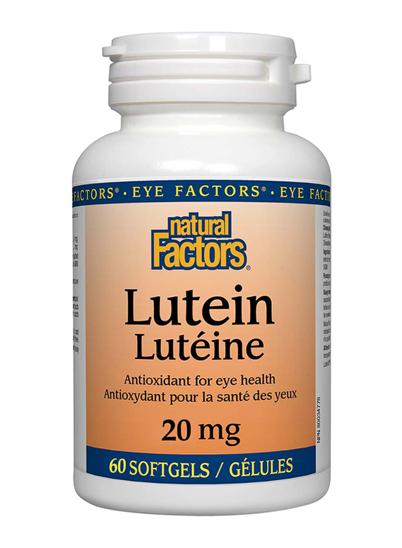 Natural Factors Lutein Softgels, 20mg, 60 Softgels