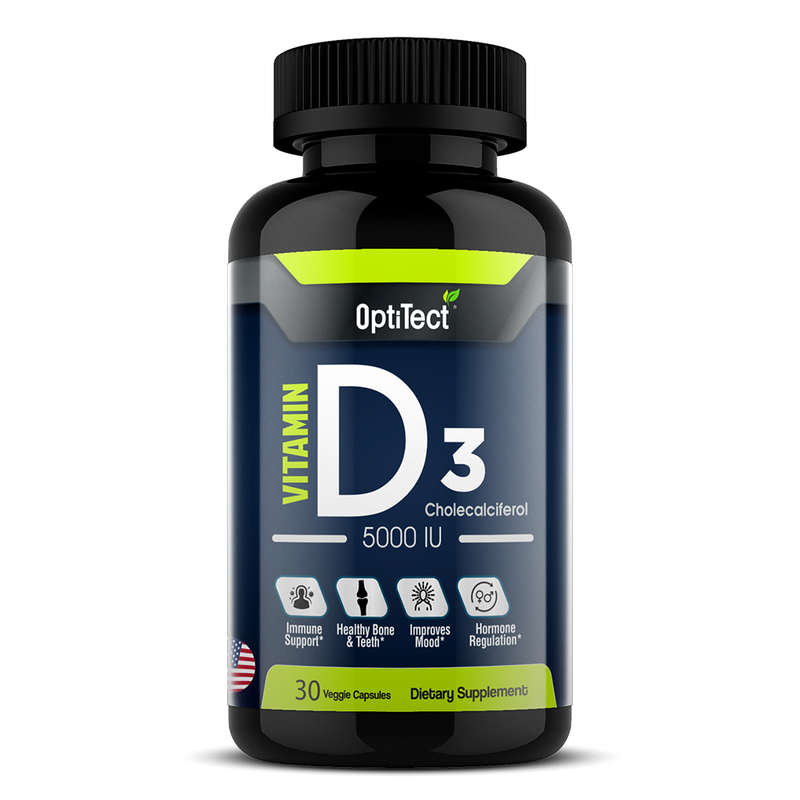 Optitect Vitmain D3, 30 Veggie Capsules, 5000 IU