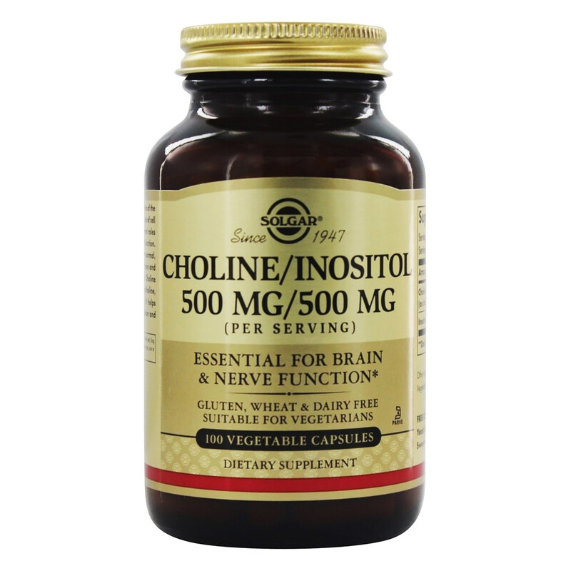 

Solgar Choline/Inositol, 100 Veggie Capsules, 500 mg