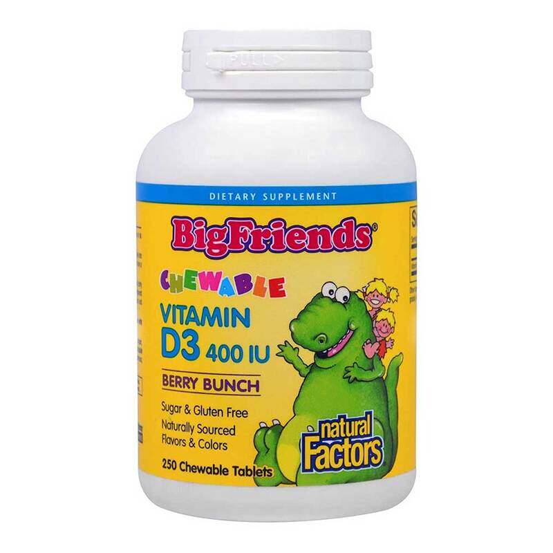 

Natural Factors Big Friends Chewable Vitamin D3 With Berry Bunch Dietary Supplement, 400IU, 250 Tablets