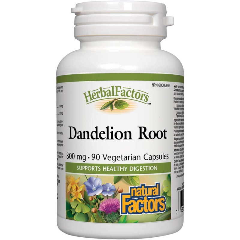 Natural Factors Dandelion Root, 800mg, 90 Vegetarian Capsules