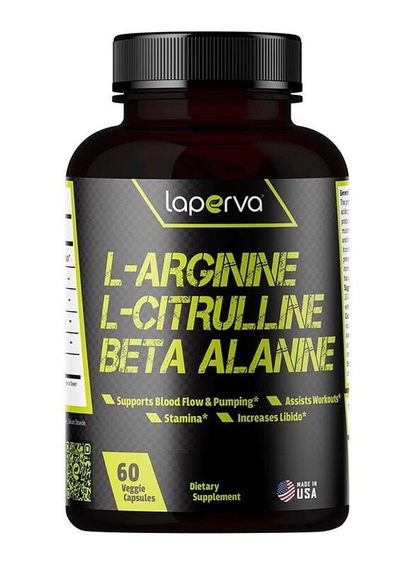 

Laperva L Arginine L Citrulline Beta Alanine Dietary Supplement, 60 Veggie Capsules, Regular