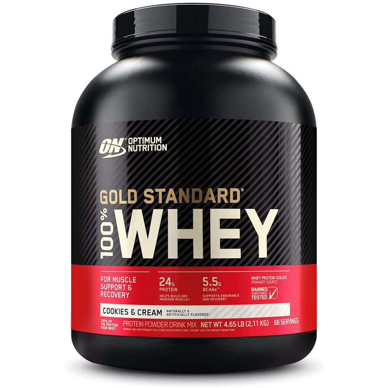 Optimum Nutrition Gold Standard 100% Whey Protein, Cookies and Cream, 4.6 LB