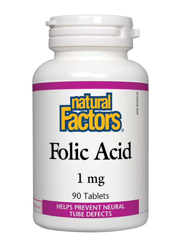 Natural Factors Folic Acid, 1mg, 90 Tablets