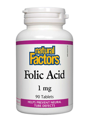 Natural Factors Folic Acid, 1mg, 90 Tablets