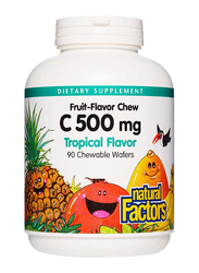 Natural Factors Vitamin C Tropical Flavor Chewable Wafer, 500mg, 90 Wafer