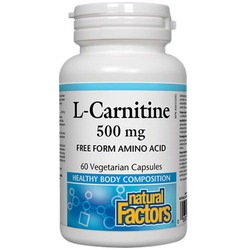 Natural Factors L-Carnitine Veggie Capsules, 500mg, 60 Capsules