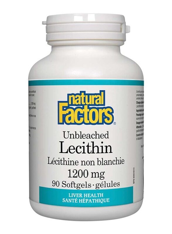 

Natural Factors Unbleached Lecithin, 1200mg, 90 Softgels