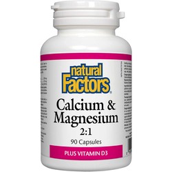 ناتشورال فاكتورز الكالسيوم والمغنيسيوم مع فيتامين د 3, 90 كبسولة