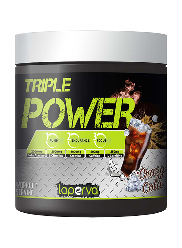 Laperva Triple Power Pre-Workout Protein Powder, 300gm, Crazy Cola