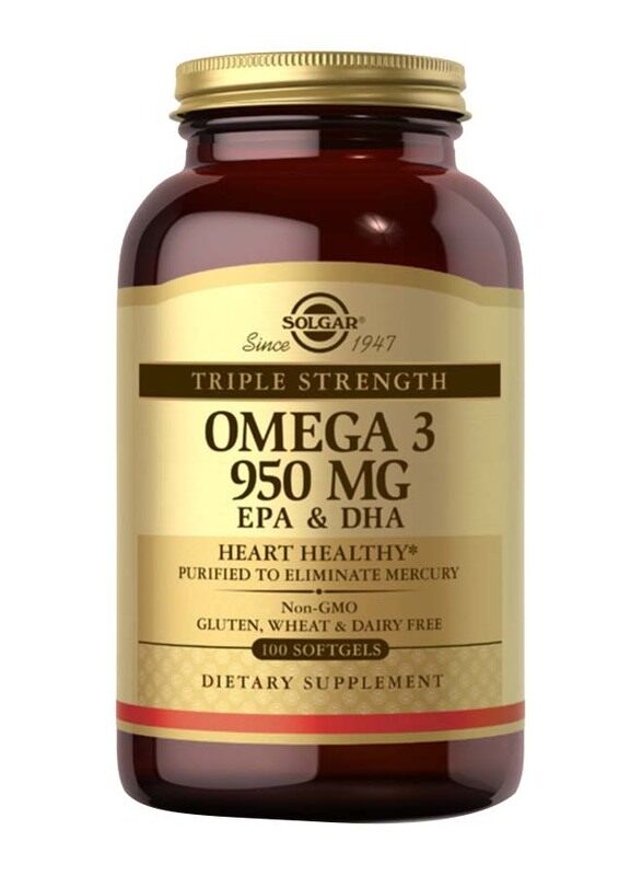 

Solgar Triple Strength Omega-3, 950mg, 100 Softgels, Unflavored