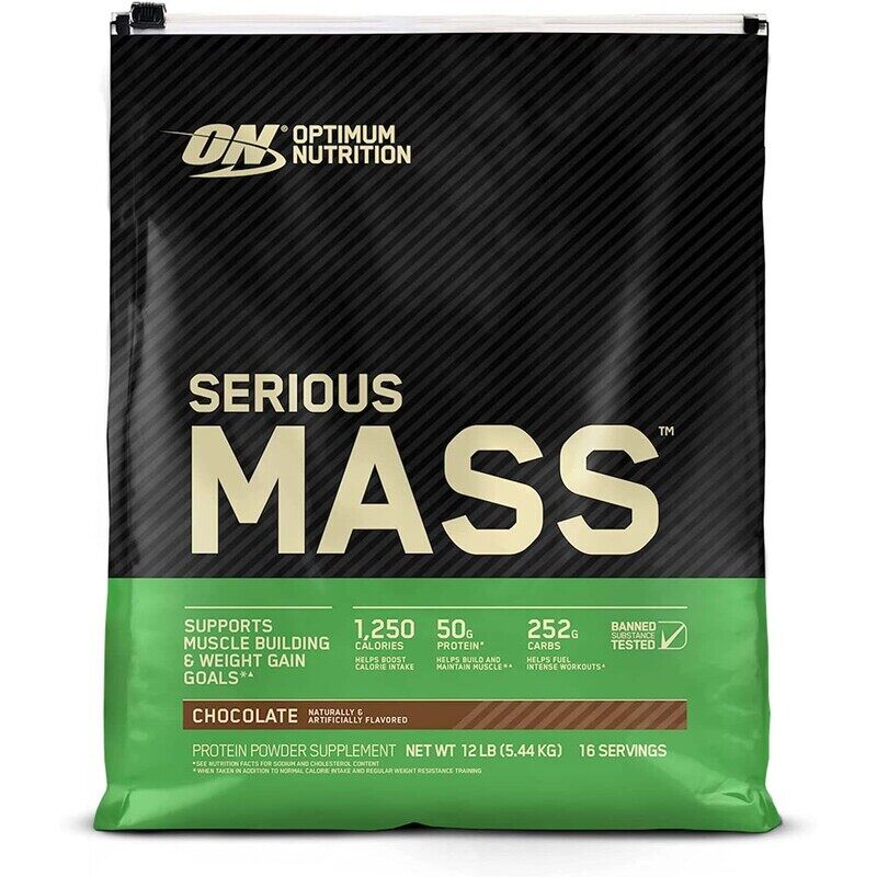 

Optimum Nutrition Serious Mass Protein Powder, 5.44Kg, Chocolate