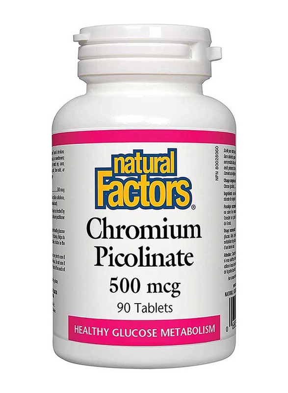 

Natural Factors Chromium Picolinate, 500mcg, 90 Tablets