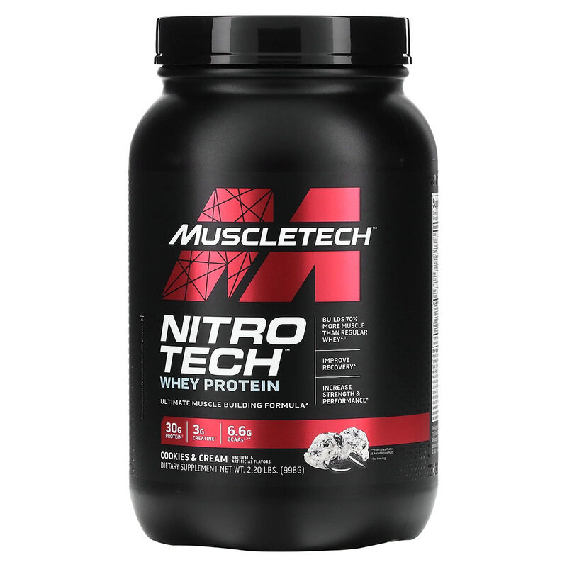 

Muscletech Nitro Tech Whey Protein Powder, 998gm, Cookies & Cream