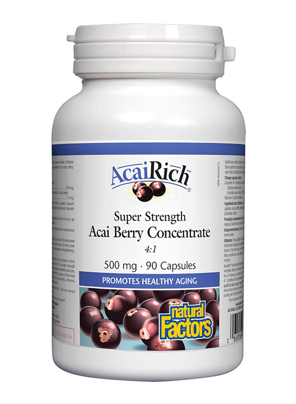 

Natural Factors Super Strength Acai Berry Concentrate Capsules, 500mg, 90 Capsules