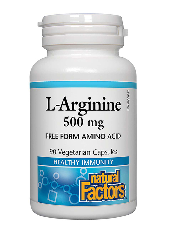 

Natural Factors L-Arginine Vegetable Capsules, 500mg, 90 Capsules