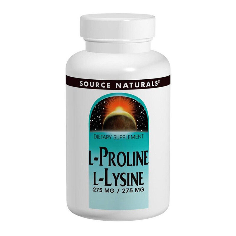 

Source Naturals L Proline L Lysine, 275 mg, 60 Tablets