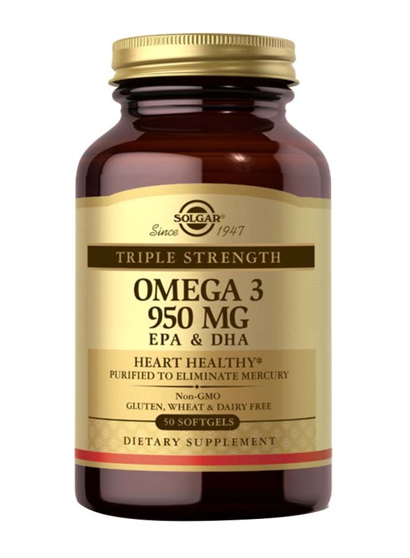 Solgar Triple Strength Omega-3 Dietary Supplement, 950mg, 50 Softgels