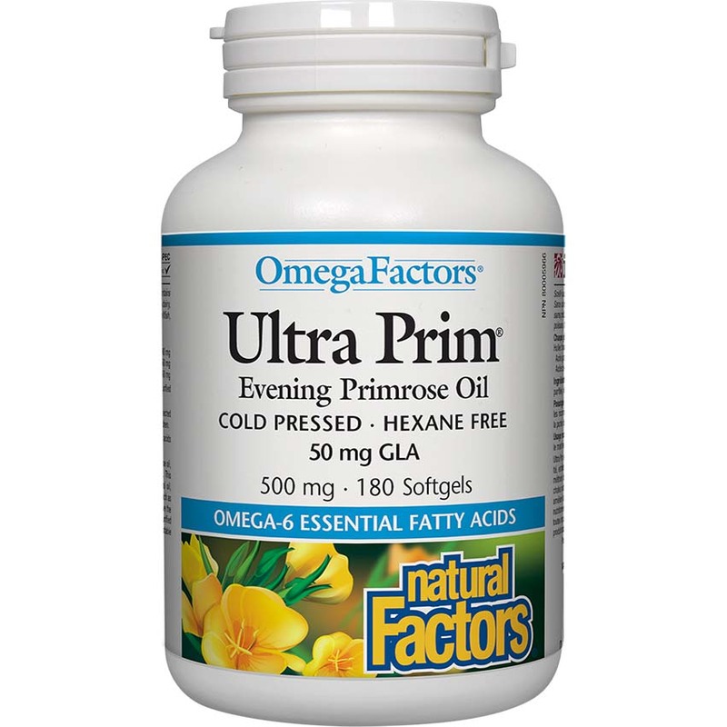 

Natural Factors Ultra Prim Evening Primrose Oil, 500 mg, 180 Softgels