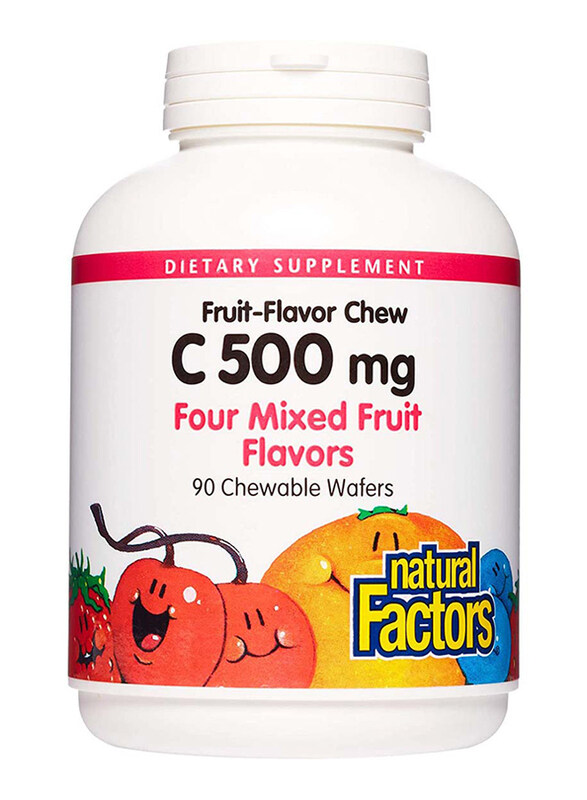 

Natural Factors Vitamin C Mixed Fruit Chewable Wafer, 500mg, 90 Wafer