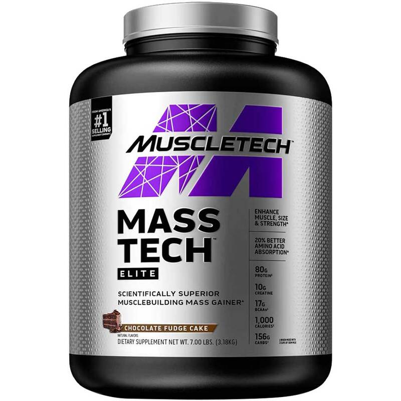 

Muscletech Mass Tech Elite Protein Powder, 3.18Kg, Chocolate Fudge Cake