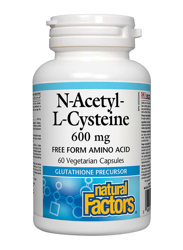 Natural Factors N-Acetyl L-Cysteine Veggie Capsules, 600mg, 60 Capsules
