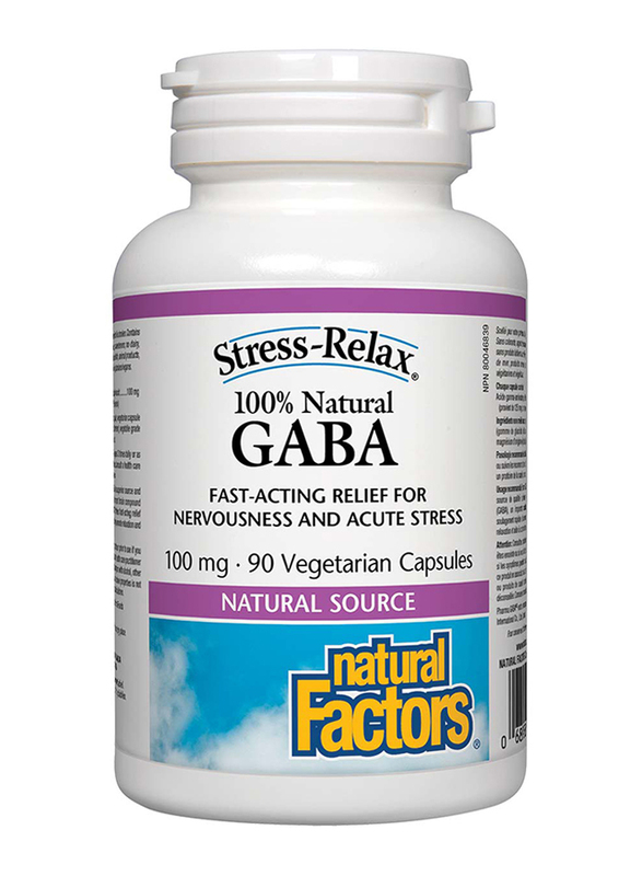 Natural Factors GABA Veggie Capsules, 100mg, 90 Capsules