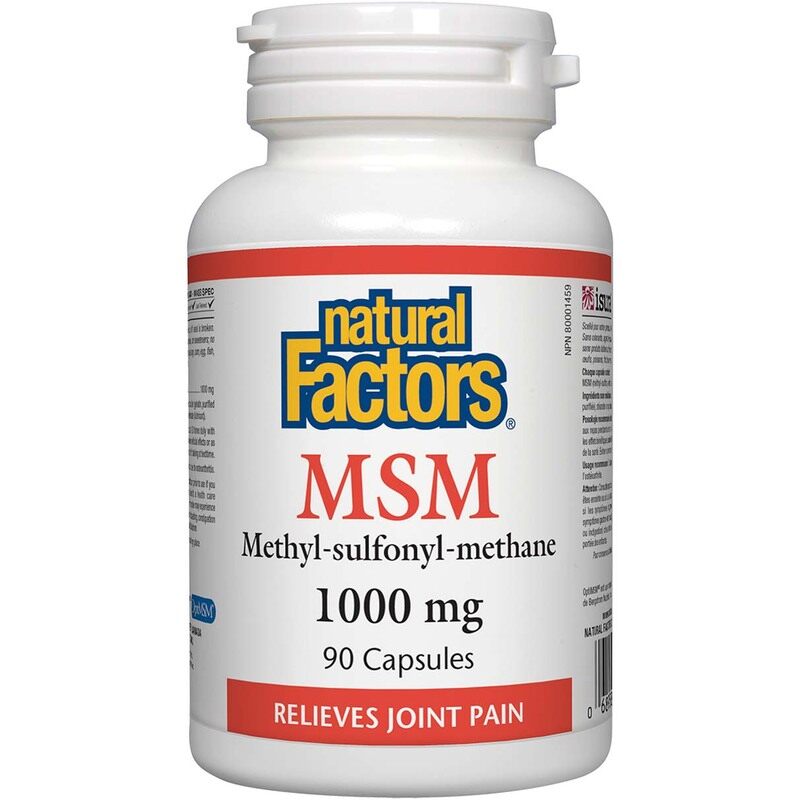 

Natural Factors MSM Capsules, 1000mg, 90 Capsules